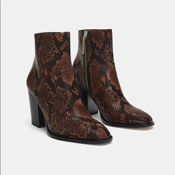 zara boots snakeskin